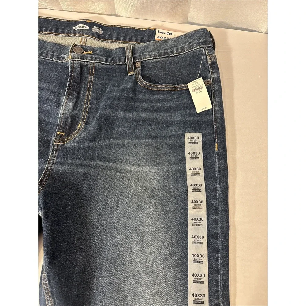 NWT Old Navy Jeans Mens 40x30 Bootcut Dark Wash Stretch Denim Flex Pants